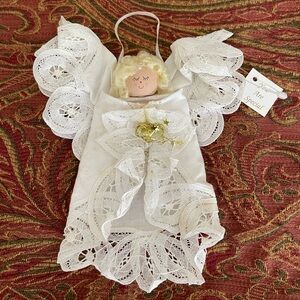 Vintage White Lace Angel Ornament